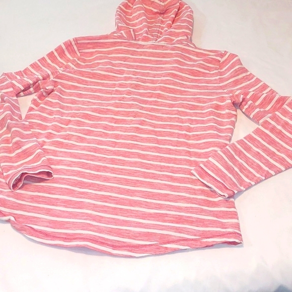 Chaps Denim Red and White Striped Hoodie .100 % Cotton.Size Medium Long Sleeved - Picture 6 of 8